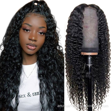 Cheap Wholesale 100% Brazilian Kinky Curly Virgin Human Hair 4x4 Lace Closure Wig For Black Women Full HD Lace Front Wig Vendor